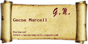 Gecse Marcell névjegykártya